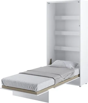 Produktbild von Wandbett Schrankbett BED CONCEPT BC-03 Vertikal 90x200 WEIß GLANZ Wandklappbett, Schrankklappbett, Schrank mit integriertem Klappbett, Funktionsbett inkl. Lattenrost
