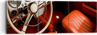 Produktbild von Bild auf Leinwand - Leinwandbild - Auto Innenraum Klassisch - 90x30cm - Wand Bild - Wanddeko - Leinwanddruck - Bilder - Kunstdruck - Wanddekoration - Leinwand bilder - Wandkunst - CA90x30-0149