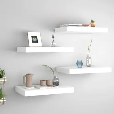 Produktbild von Maison Exclusive - Schweberegale 4 Stk. Weiß 40x23x3,8 cm MDF