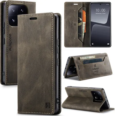 Image de Xiaomi 13 Pro Housse, rétroPolyuréthaneétui en cuir stand de protection pour Xiaomi 13 Pro cuivre