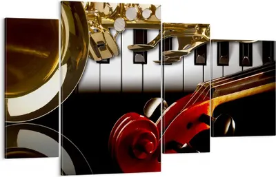 Produktbild von Bild auf Leinwand - Leinwandbild - Klaviertasten Musik Instrumente - 120x70cm - Wand Bild - Wanddeko - Leinwanddruck - Bilder - Kunstdruck - Leinwand bilder - Wandkunst - DL120x70-2679