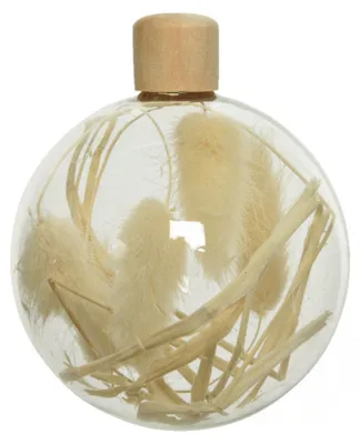 Productafbeelding van 3 glazen bolletjes met gedroogde bloemen, 8 cm, kerstdecoratie, elegant - universele maat