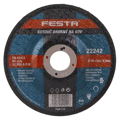 Obrázek produktu pro Kotouč brusný FESTA na kov 125x6.4x22.2mm 22242