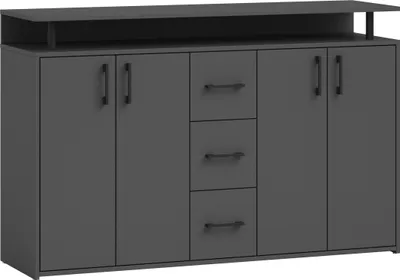 Produktbild von Anrichte >Drift< 4 Türen, 4 Schubladen, in Anthrazit - 139x90x34cm (BxHxT)