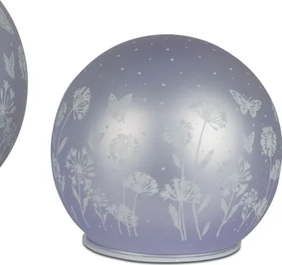 Produktbild von LED Kugellampe BLUMENWIESE D. 12cm pastell lila mit Timer Formano F25