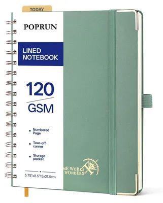 Produktbild von Notizbuch A5 Liniert Mitternachtsgrün 120 GSM 141 Seiten Hardcover Spiralbindung