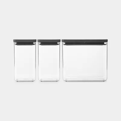 Obrázek produktu pro Brabantia Tasty+, Dóza, Obdélníkový, 6,7 l, Šedá, Průhledná, Plast, 201 mm