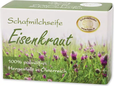Produktbild von Florex Schafmilchseife Palmölfrei Eckig Eisenkraut Verpackt Naturprodukte 100g