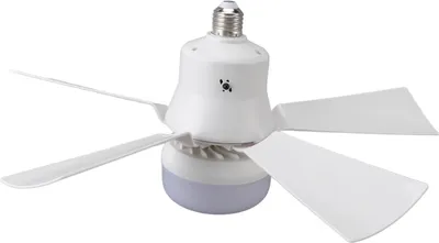 Zdjęcie produktu dla Światło wentylatora sufitowego z możliwością ściemniania 3 temperatury kolorów 3 prędkości wiatru 1H 2H 4H Timer E26 Mała lampa wentylatora z pilotem do sypialni Kuchnia 85?265V Biały