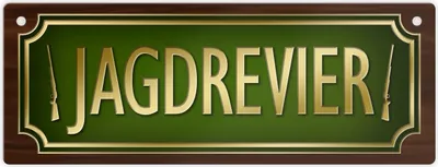 Produktbild von Metallschild mit Jagd Motiv und Spruch: Jagdrevier Schild Türschild