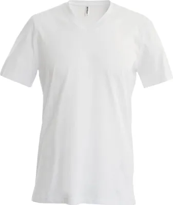 Produktbild von Kariban Herren T-Shirt Slim Fit V-Ausschnitt RW707 (S) (Weiß)