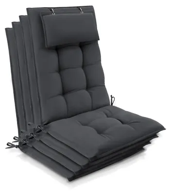 Produktbild von Beautissu 4er Set Sun-HL Hochlehner Auflage 120x50x8cm Anthrazit