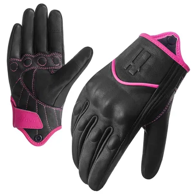Image de Gants de moto Damen en cuir véritable, compatibles avec les écrans tactiles