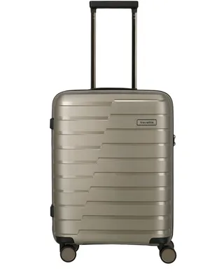 A studio shot of a champagne-colored Travelite Air Base S trolley.