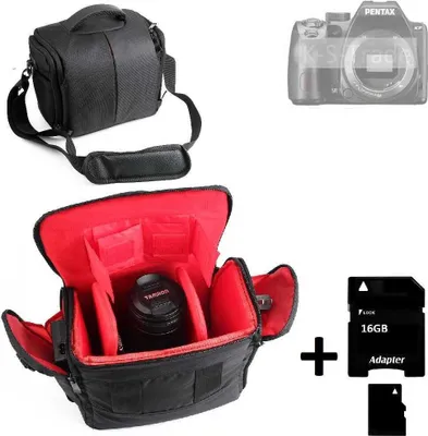 Produktbild von Kompatibel mit Pentax KF Kameratasche Fototasche Umhängetasche Schultertasche Zubehör Tasche mit Zusatzfächern, Regenschutz Trennwänden + 16GB