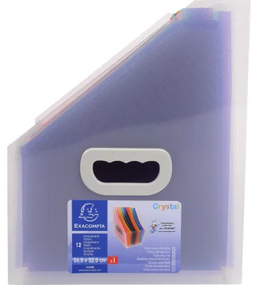 Produktbild von Exacompta 4x Fächer-Stehsammler 12-teilig aus PP - Crystal - Kristall - 55598E