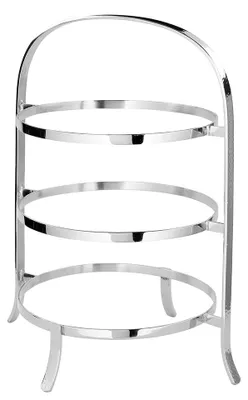 Produktbild von PLATE 3er Telleretagere - silberfarben - Edelstahl - H. 45cm x B. 23cm