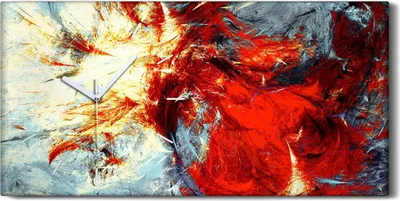 Produktbild von Wanduhr Leinwand Bild Uhr Geräuschlos 60x30 Kunst Abstrakte Malerei Farbtextur - weiße Hände