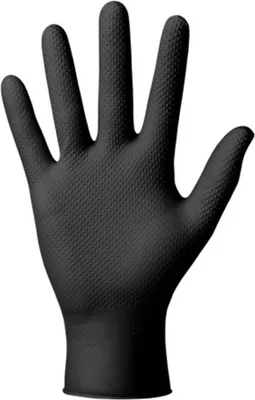 Produktbild von MERCATOR GoGrip Premium-Nitril-Handschuhe, schwarz, Größe XL, 50 Stück.