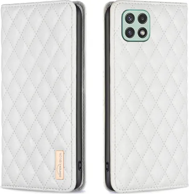 Obrázek produktu pro Galaxy A22 5G Pouzdro, Elegantní Flip Kožené Pouzdro s Kapsami na Karty a Stojánkem pro Samsung Galaxy A22 5G Bílý