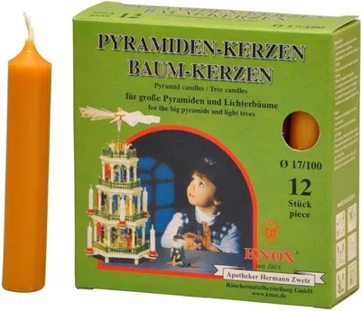 Zdjęcie produktu dla 12 sztuk  świec piramidowych naturalnych  szer. x wys. 1,7 x 10 cm NOWE