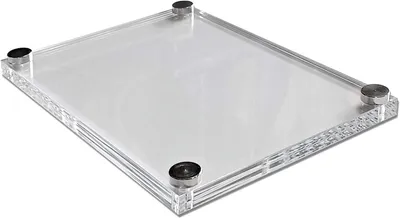 Imagen del producto de Panel de Plexiglas transparente, 19 x 14 cm, 3+3 mm de grosor, con soporte para pared, ideal para documentos