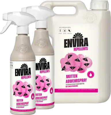 Produktbild von Envira Motten Abwehrspray im Nachfüllpack 2L+2x500ml