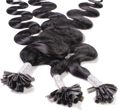 Image de hair2heart extensions de cheveux humains - 25 mèches 0,5g 50cm 4/0 brun moyen