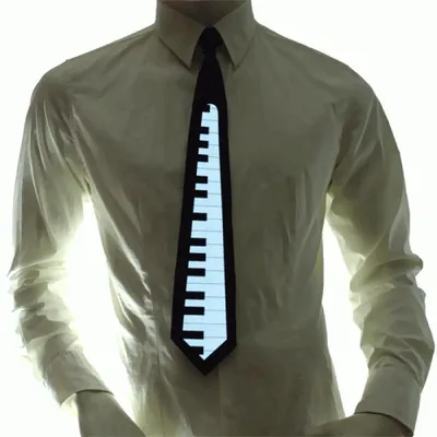 Produktbild von Soundaktivierte LED-Klavier-Krawatte Geschenke für Klavierspieler