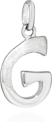Produktbild von NKlaus Kettenanhänger G Buchstabe 925 Silber teilmatt rhod. 15x10mm Alphabet Amulett 13650