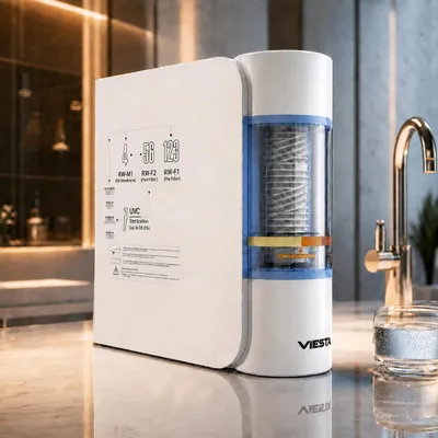 Obrázek produktu pro VIESTA® RW210 reverzní osmóza 600 GPD Direct-Flow systém UV sterilizace 7stupňová filtrace aplikace indikátor filtru ochrana proti úniku vody