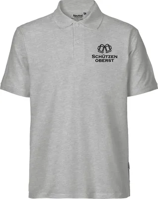 Produktbild von Huuraa Herren Polo Shirt Schützenoberst Schützenfest XXL Sport Grey Bio Baumwolle Fairtrade Poloshirt Geschenkidee