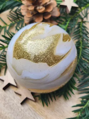 Productafbeelding van Kerstbal Isola, goud-wit