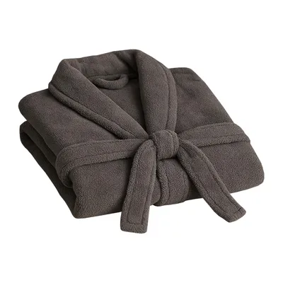Immagine prodotto di Accappatoio Bestlivings grigio con collo a scialle e tasche, morbido e soffice, assorbente, per sauna e spa, anche per taglie forti, vestaglia 6XL con cintura