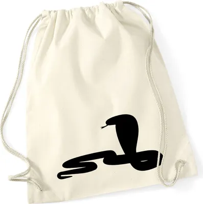 Produktbild von Huuraa Turnbeutel Schlange Kobra Silhouette 12 Liter Natural Baumwolle Rucksack Geschenkidee
