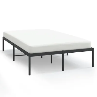 Image de vidaXL Cadre de lit en métal noir 135x190 cm