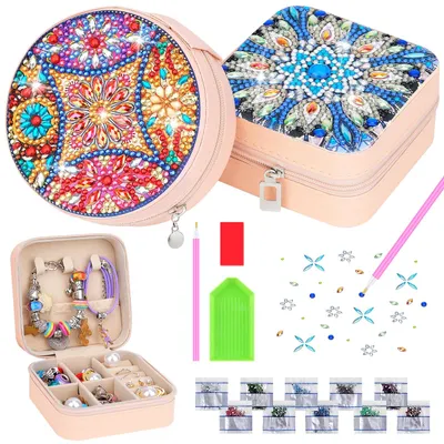 Diamond Painting Schmuckkästchen, 2 Stück, Bastelset für Mädchen