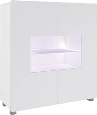 Produktbild von Furmeb24 - CALABRINI - Zweitrige Kommode mit Glas-regal , Hohglanz, LED