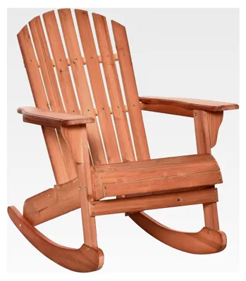 Produktbild von Adirondack Gartenstuhl Schaukelstuhl Gartensessel Balkonstuhl Natur 77 x 94 x 97 cm