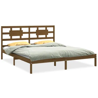 Obrázok produktu pre Posteľný rám medovo-hnedý masív 200x200 cm