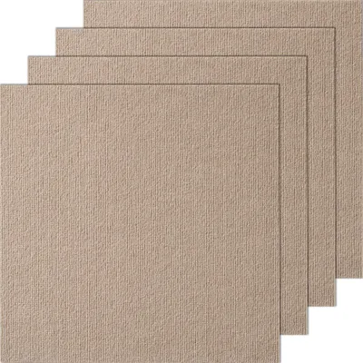 Produktbild von Teppichfliesen zum Abziehen und Aufkleben - Selbstklebende 457x457mm Bodenfliesen - Weich Gepolsterte Teppichfliesen - DIY-Installation für Schlafzimmer, Wohnzimmer (10 Stk.) - Hellbraun