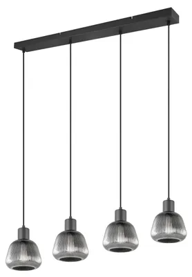 Zdjęcie produktu dla Lampa wisząca TARIFA czarna 4xE27x25W szkło wym:150x90x15cm IP20 Trio