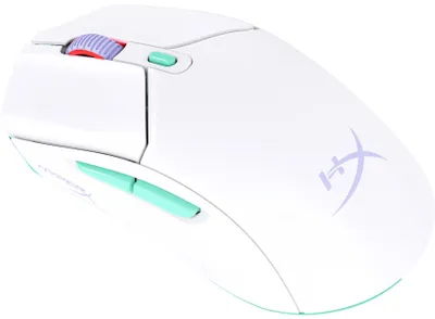 Obrázek produktu pro HyperX Pulsefire Haste 2 Core Wls – herní myš (bílá/zelená/fialová), Pro praváky i leváky, USB Typ-A, 3600 DPI, Bílá