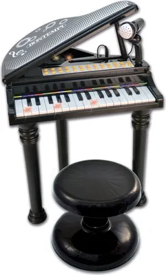 Zdjęcie produktu dla Bontempi Electronic Grand Piano with stool and microphone, Zabawka grająca, Pianino, 3 lat(a), AA, Czarny