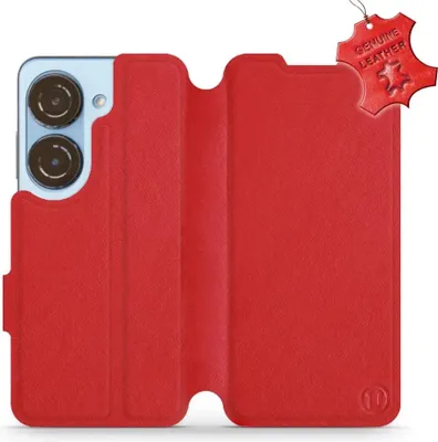 Produktbild von Echtleder Handyhülle für Asus Zenfone 10, Mobiwear Leather, Rot