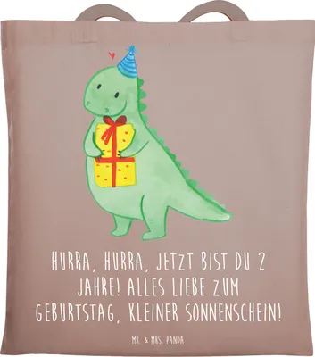 Produktbild von Mr. & Mrs. Panda Tote Bag 2. Geburtstag - Braun Pastell - Geschenk, Kindergeburtstag, Shopping Tasche, Schultasche, Meilenstein, Geburtstagsgeschenk, 2 Jahre, festival
