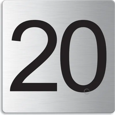 Produktbild von Türnummer I Zimmernummer I EdeIstahI TürschiId "20" I 85x85 mm I Nr.48320