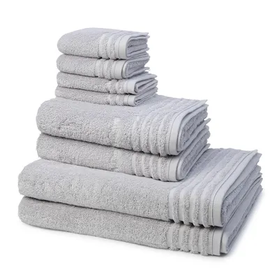 Produktbild von Vossen Vienna Style Supersoft 2 X Seif- 2 X Gäste- 2 X Dusch- 2 X Handtuch im Set Extrem flauschig und saugfähig, Stäbchenbordüre Ton in Ton, Logostick