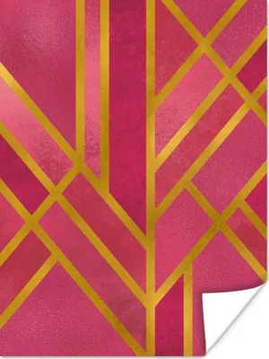 Produktbild von MuchoWow® Poster Gold - Luxus - Geometrisch 90x120 cm - Wohnzimmer