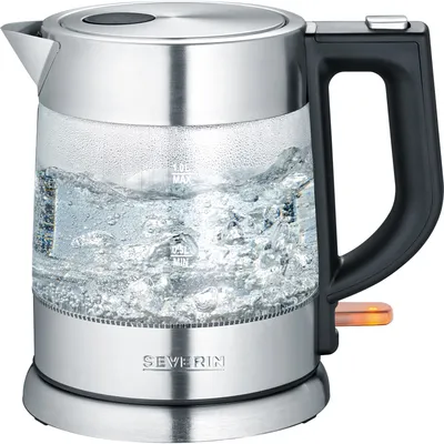 Produktbild von Severin WK 3468, 1 l, 2200 W, Schwarz, Edelstahl, Transparent, Glas, Wasserstandsanzeige, Überhitzungsschutz